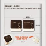ACRE Walnut wood Toilet sign MEN WOMEN OKU