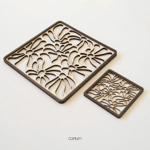Daisy Wooden Coaster & Placemat Set